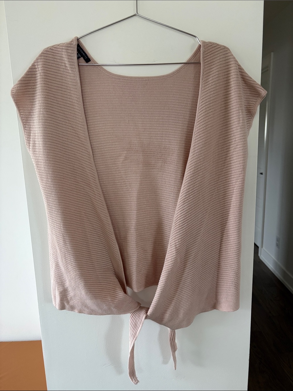 Dynamite Blush Pink Wrap-Front Knit Cardigan